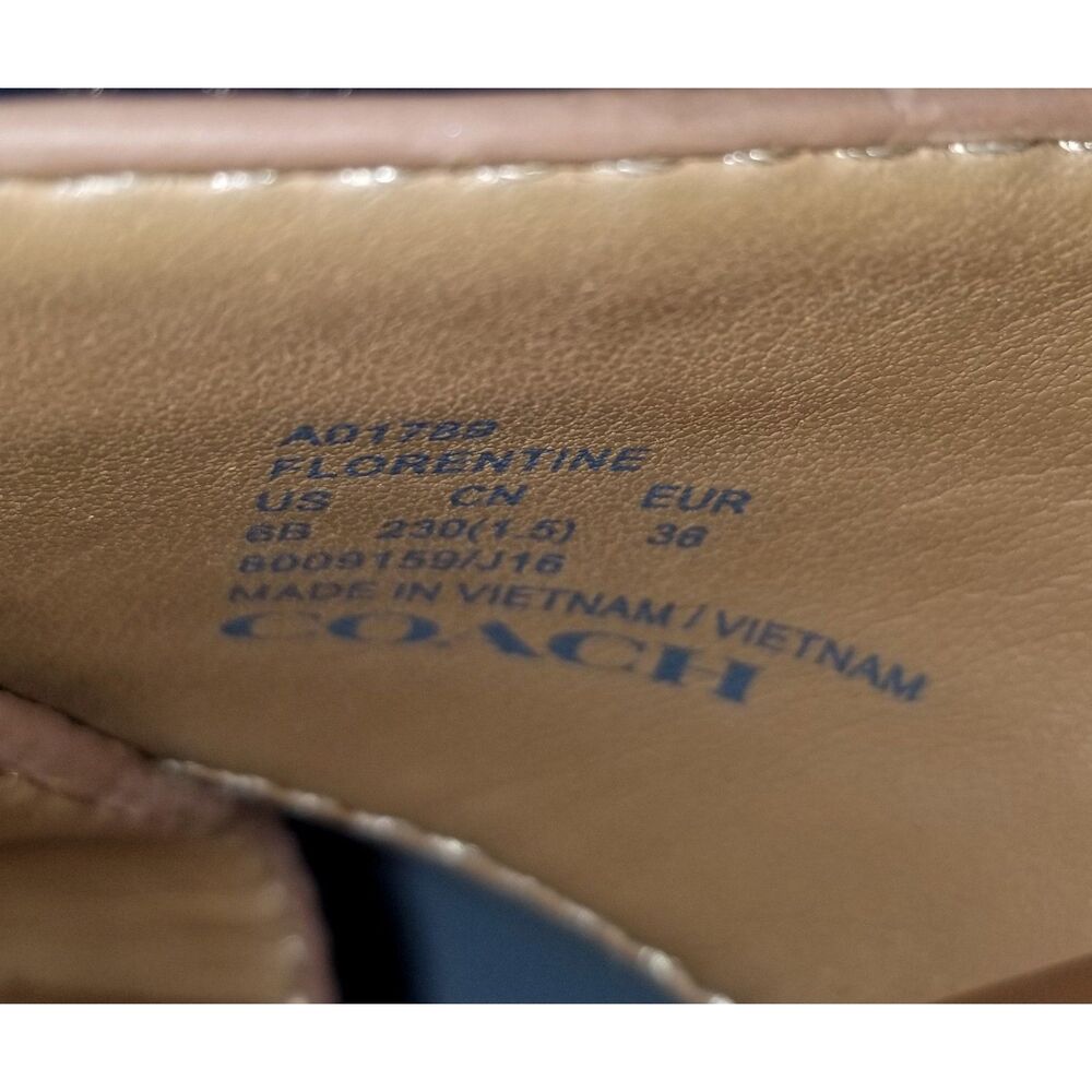 COACH Florentine Espadrille Wedge Sandals Sz 6 Red Tan Snake Print Platform - Picture 9 of 12